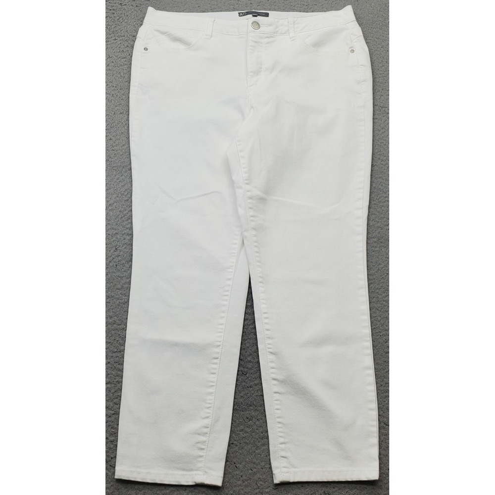 Wit & Wisdom Ab-Solution Jeans Womens 14 White Denim Stretch Straight Leg